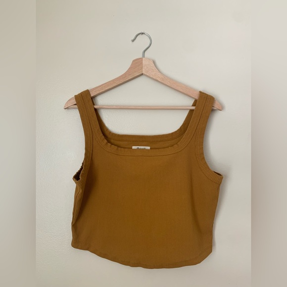Madewell The Tailored Crop Tank in Sleekhold Light Umber XL - Picture 2 of 4